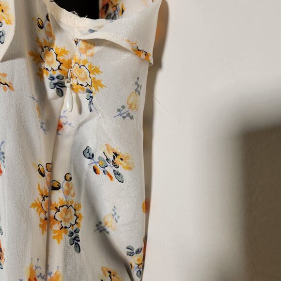 MADEWELL Carmelina Blouse Top WNS 10 Cream Yellow Floral Sheer Cottagecore NEW - Picture 11 of 12